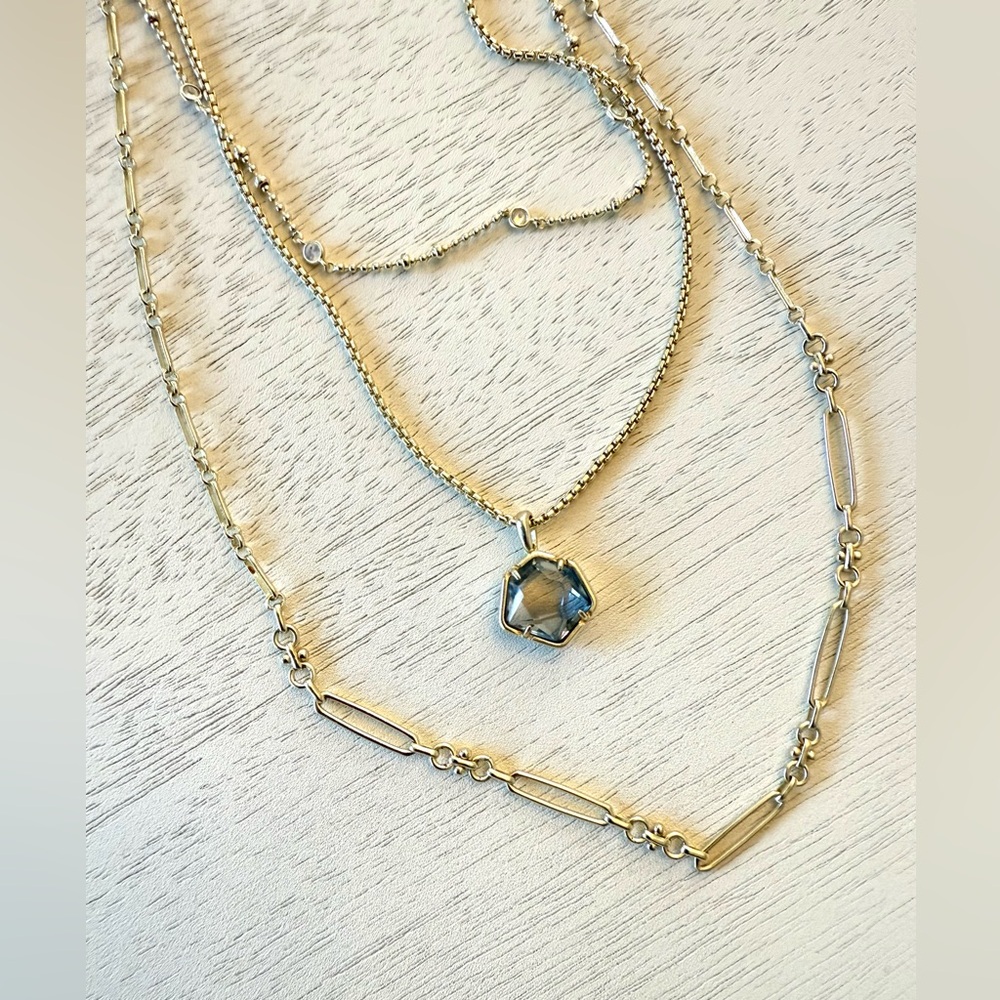 Kendra Scott Davis triple strand Gold necklace